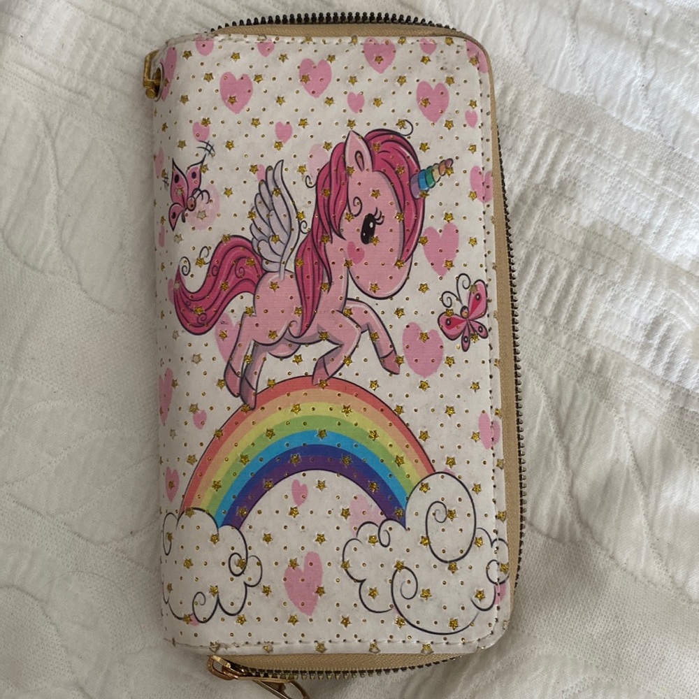 unicorn wallet , two sides one coin holder and card holders